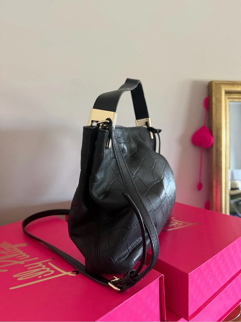 Kate Spade DelMar black leather crossbody bag